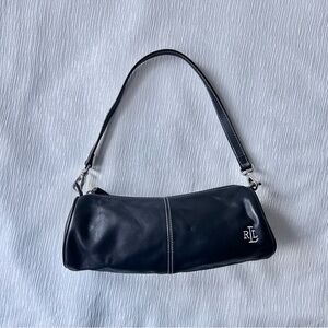 Vintage Lauren Ralph Lauren Y2K small barrel Leather shoulder bag
